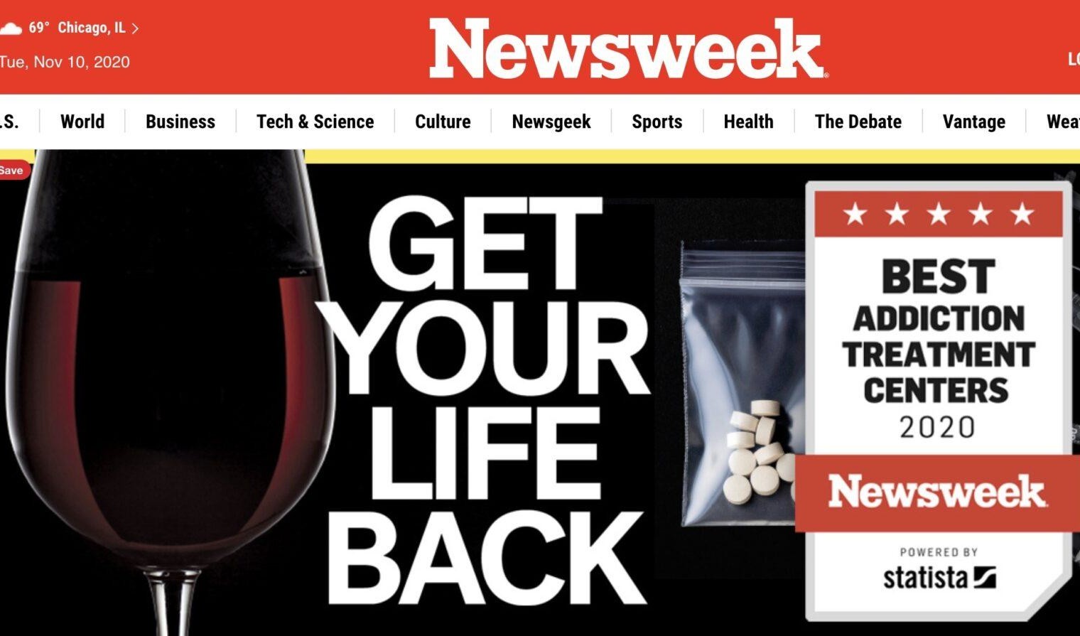 Newsweek Ranks Best Addiction Centers in 20 U.S. States Treatment