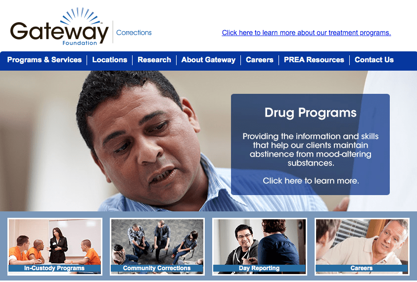 Gateway Corrections website prisoner addiction
